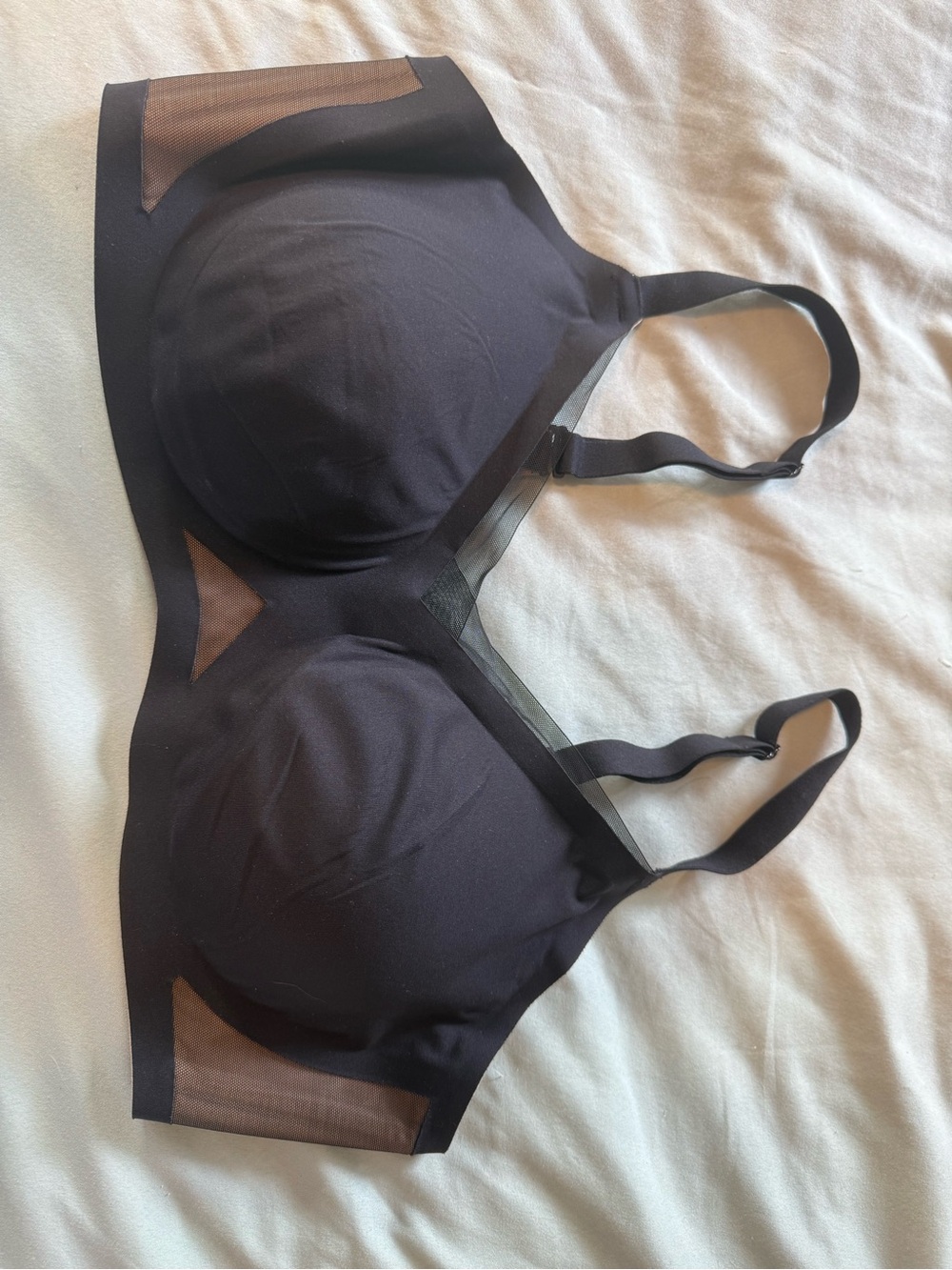 Honeylove Black Seamless Mesh-Panel Bra 38 B/C
